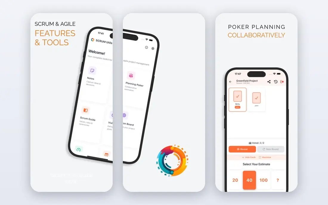 Scrum app screenshots