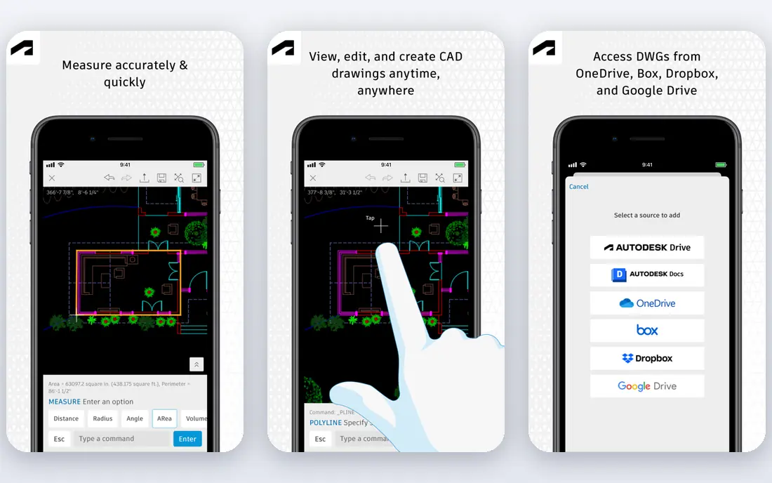 AutoCAD app screenshots