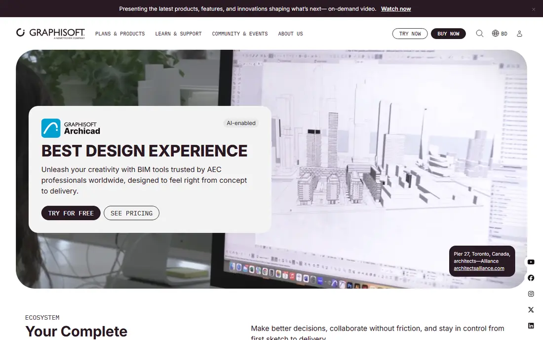 Graphisoft Archicad website