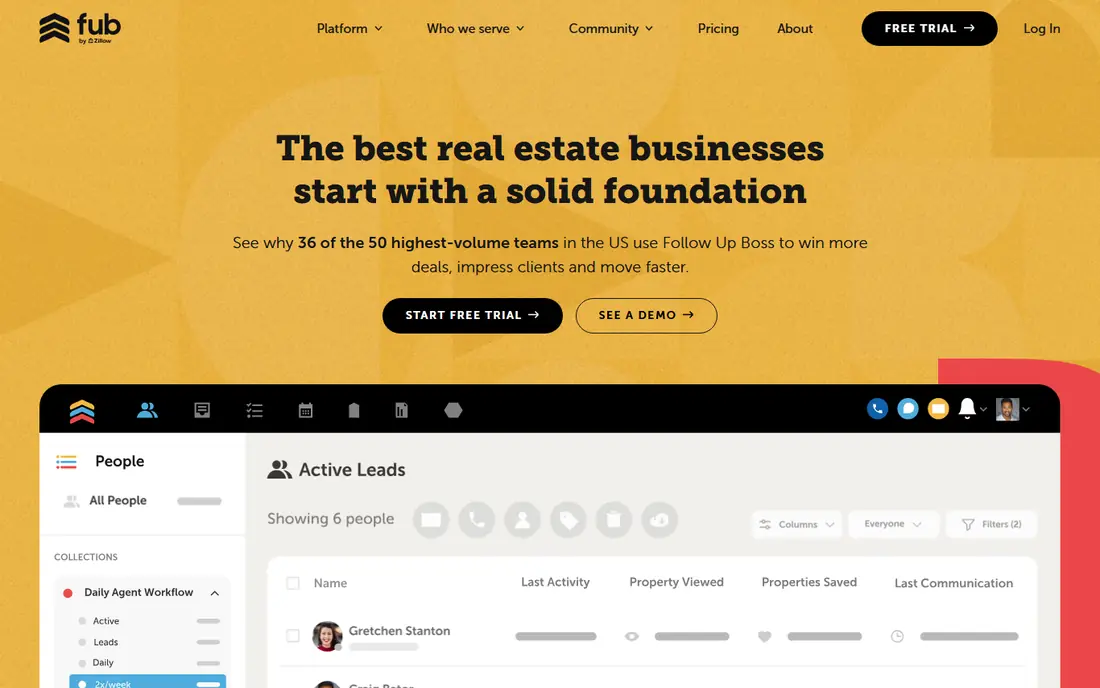 Follow Up Boss website