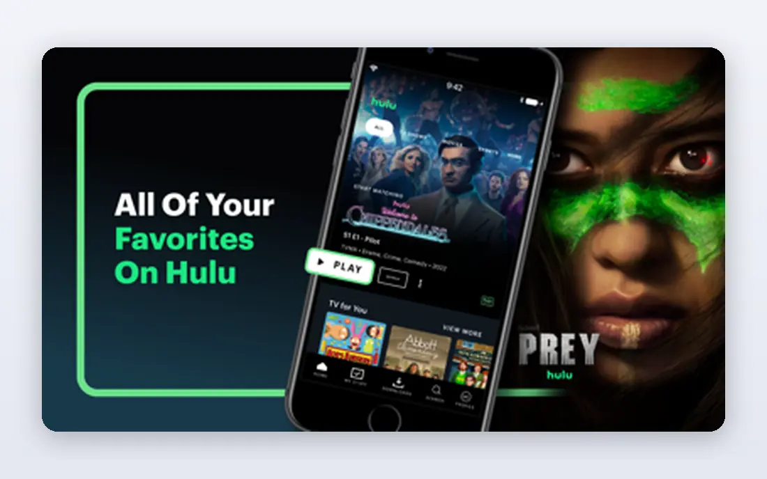 Hulu app screenshots