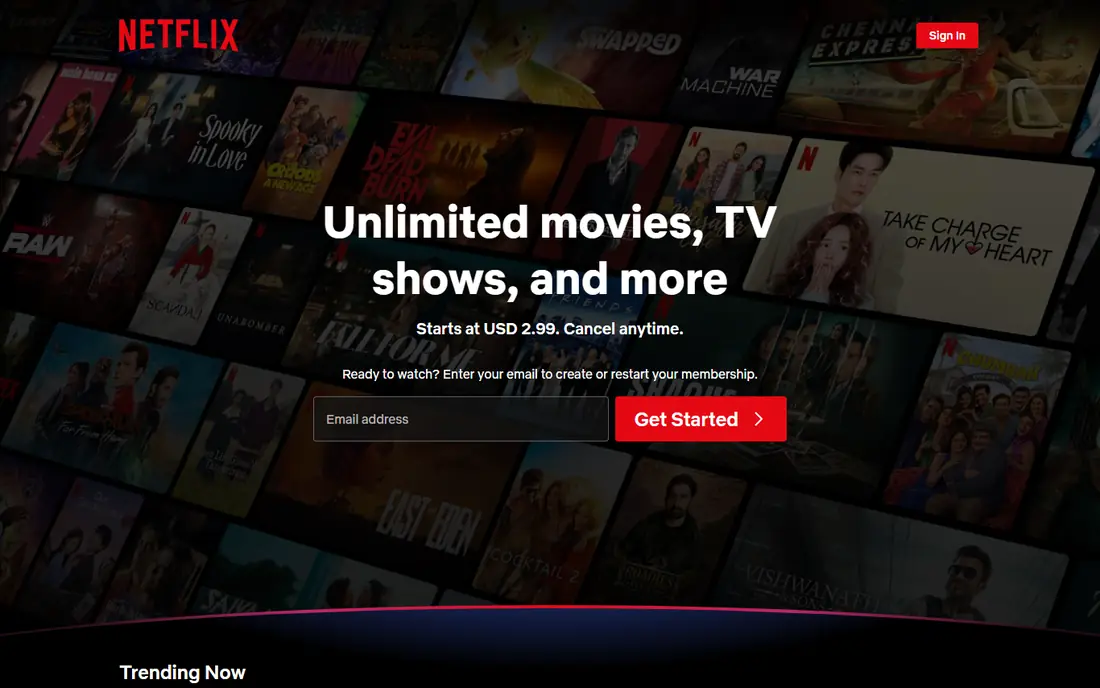 Netflix website