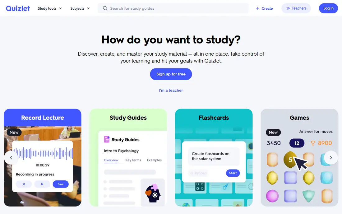 Quizlet website