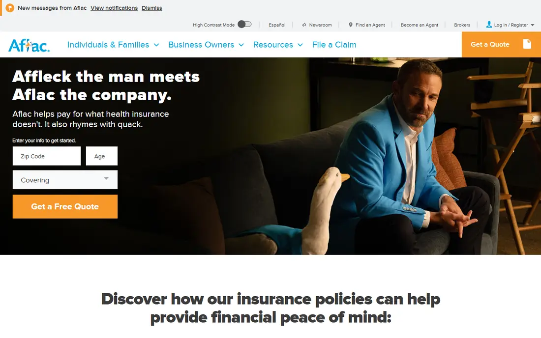 Aflac website