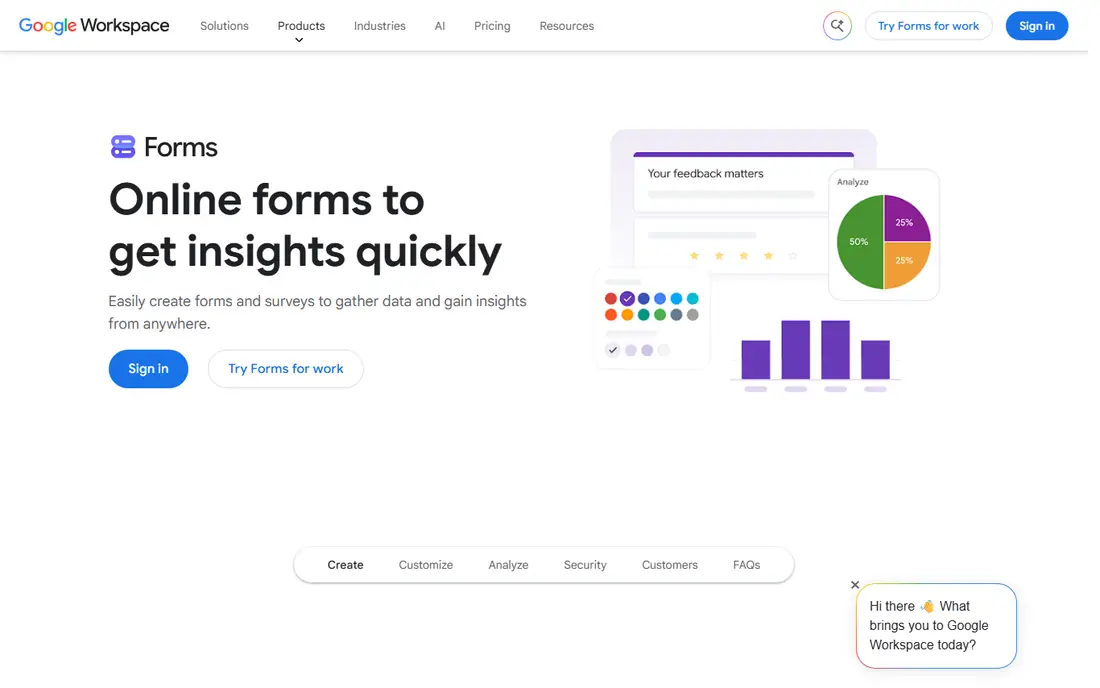 Google Forms website