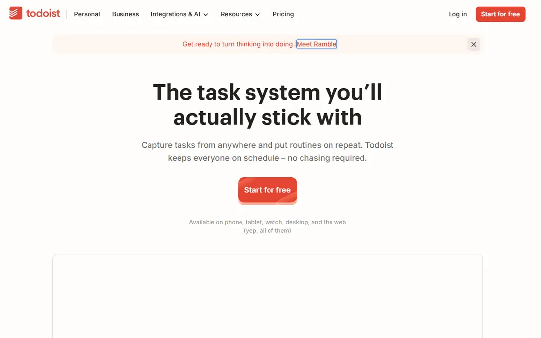 Todoist website