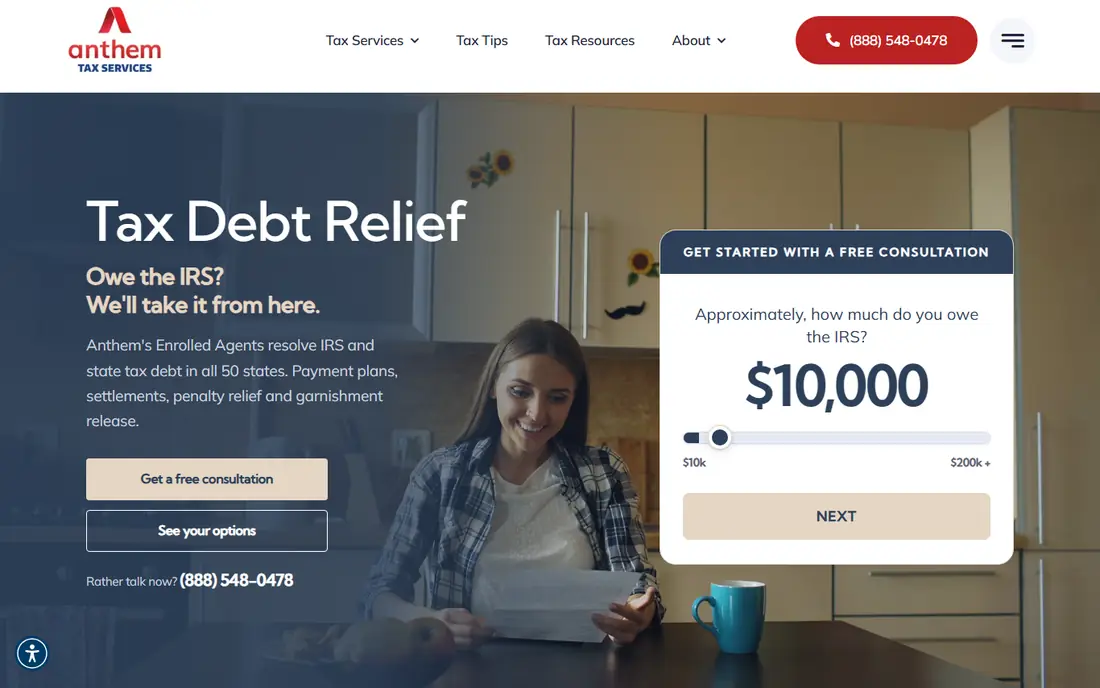 Anthem Tax Services website