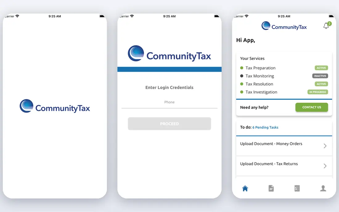 Community Tax app screenshots