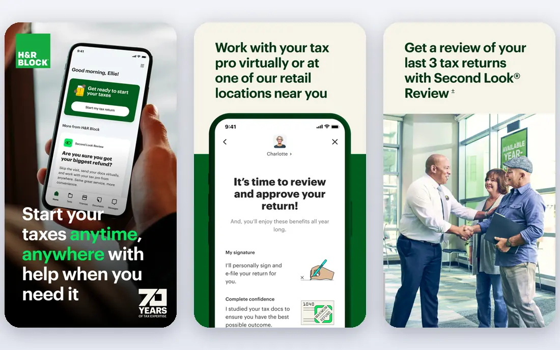 H&R Block app screenshots