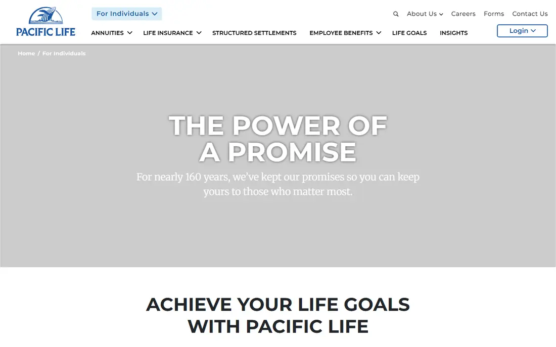 Pacific Life website