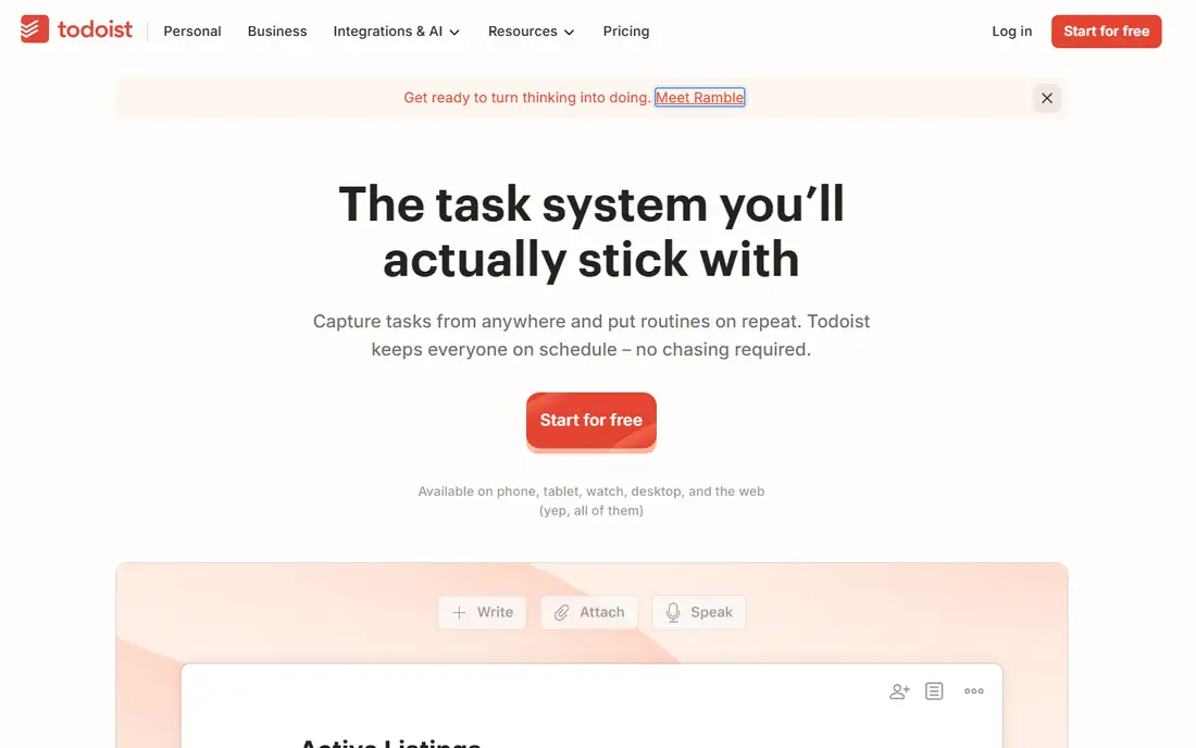 Todoist website