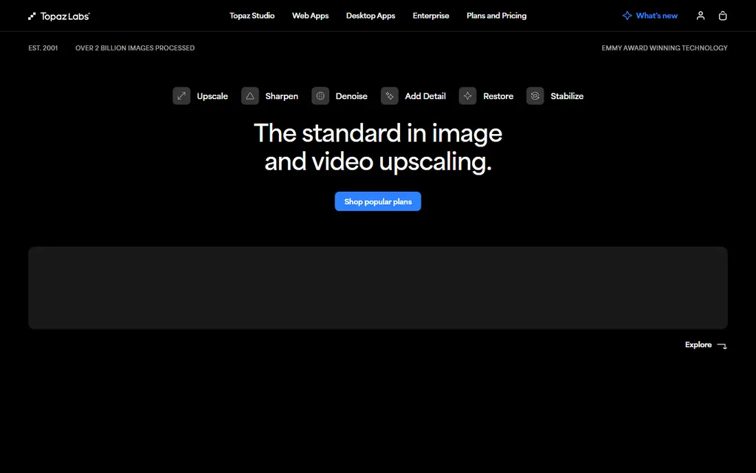 Topaz Photo AI website
