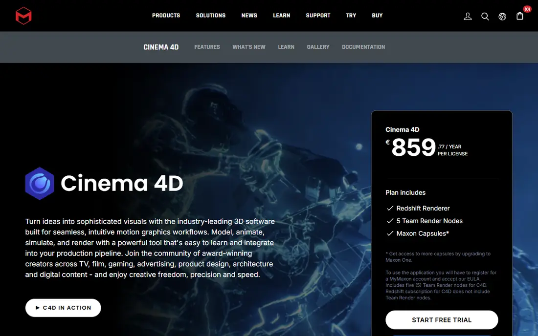 Cinema 4D website