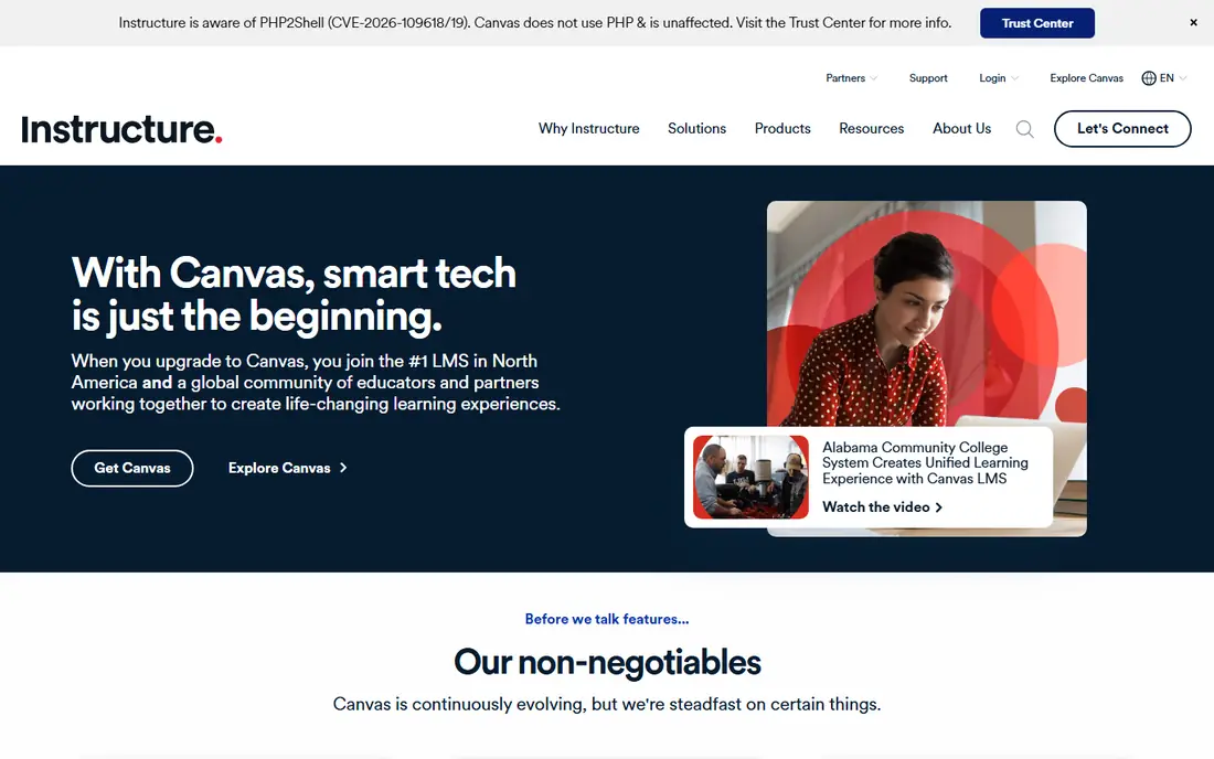 Canvas LMS website
