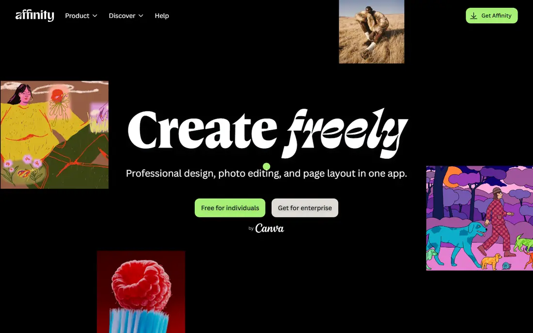 Affinity by Canva website