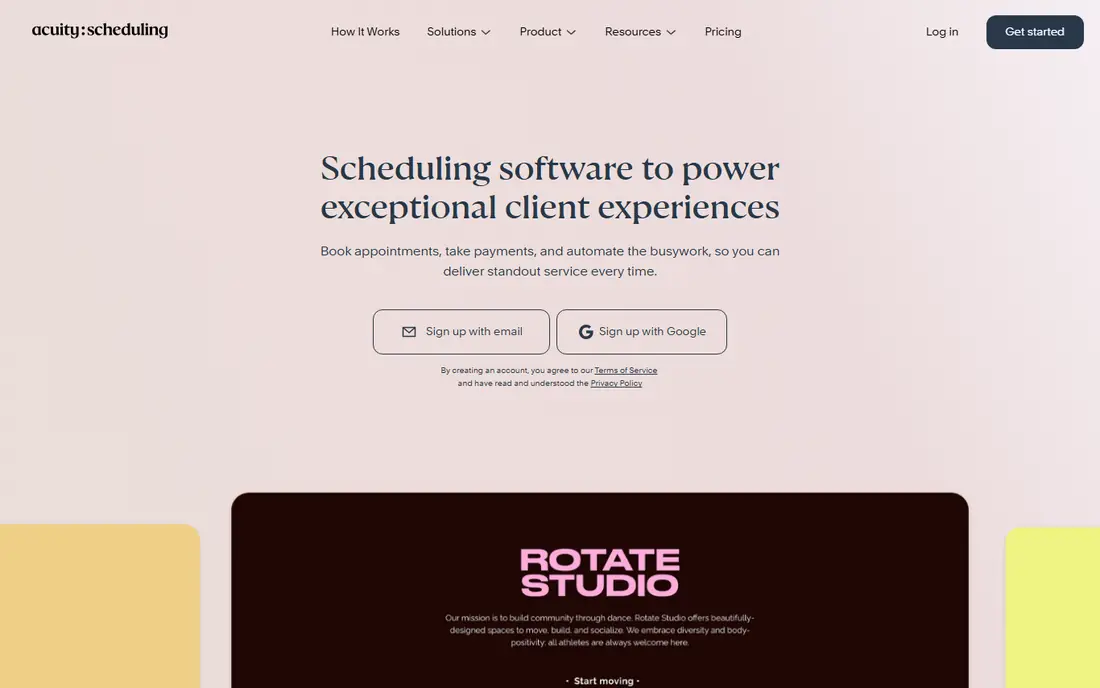 Acuity Scheduling website