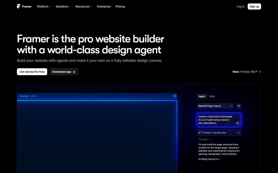 Framer website