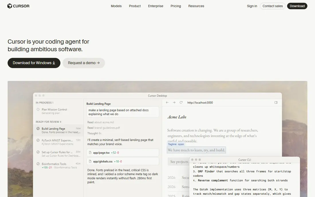 Cursor website