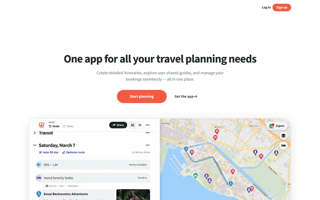 Wanderlog website