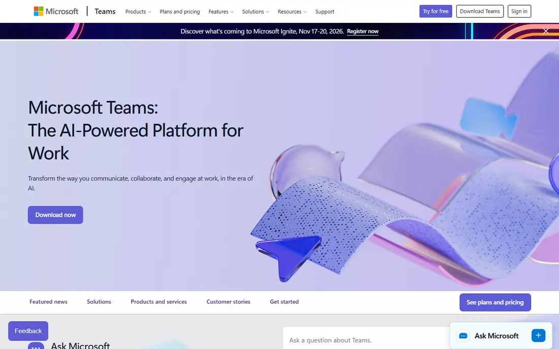Microsoft Teams website