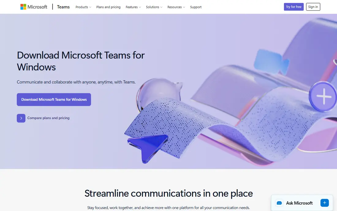 Microsoft Teams website
