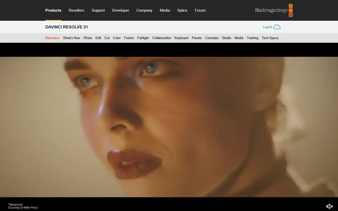 DaVinci Resolve website
