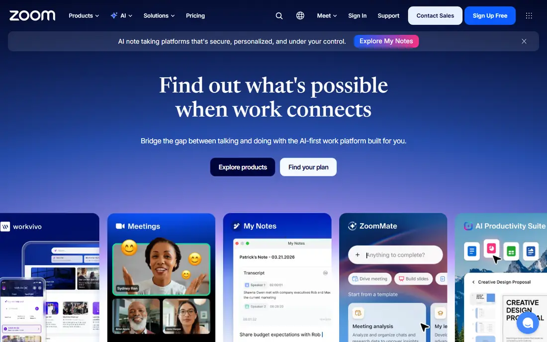 Zoom Events website