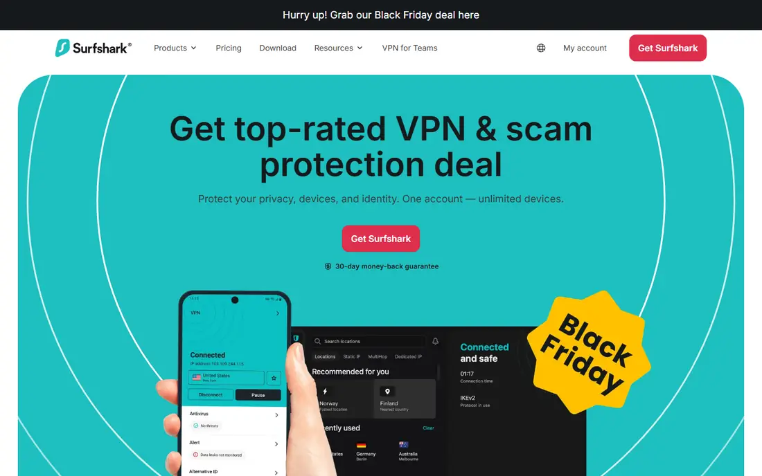 Surfshark website