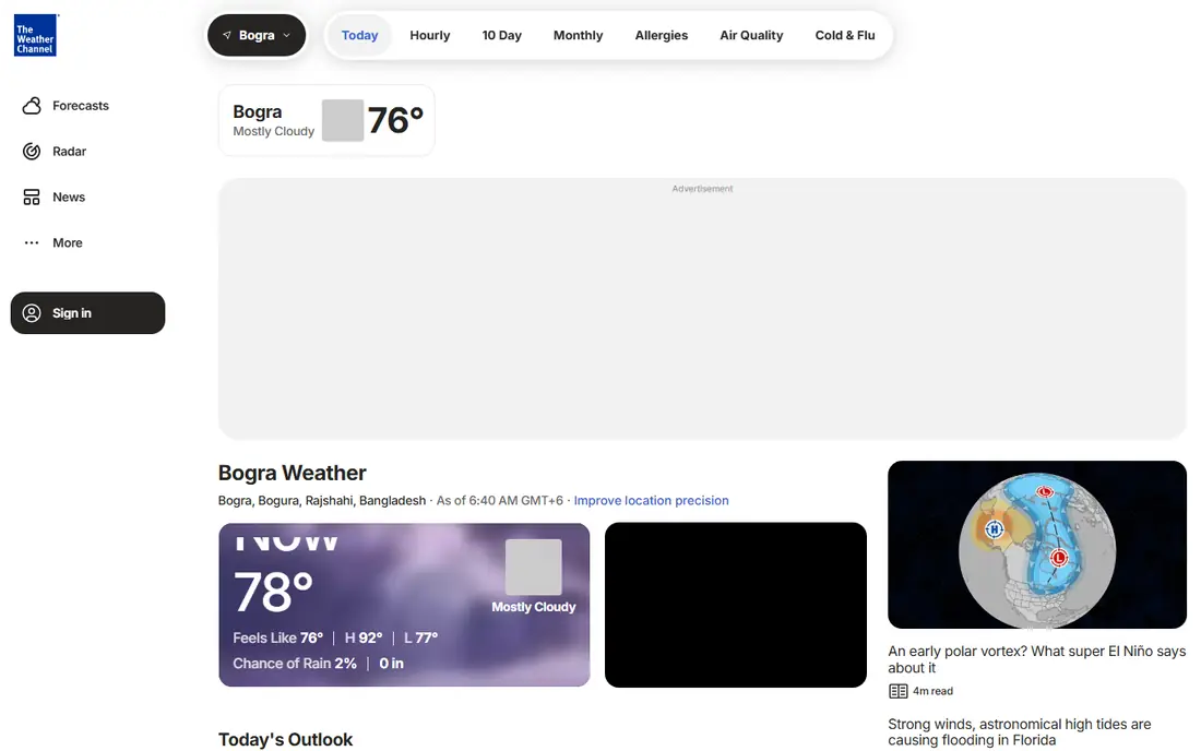 The Weather Channel website
