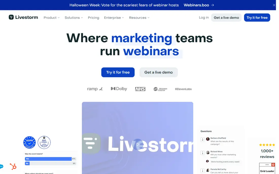 Livestorm website