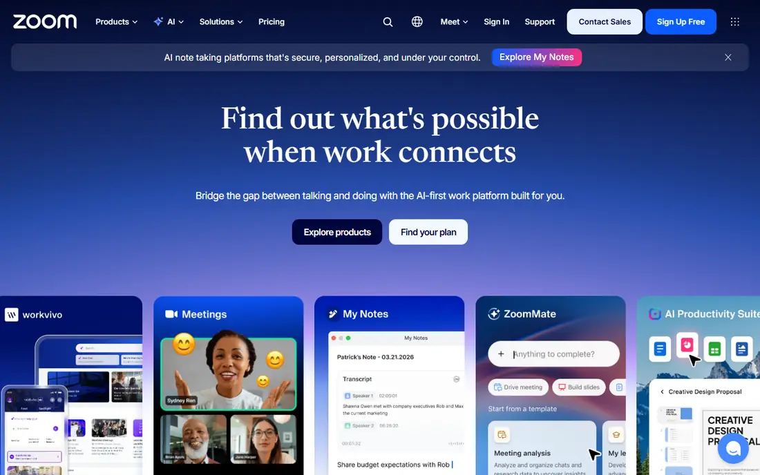 Zoom Webinars website