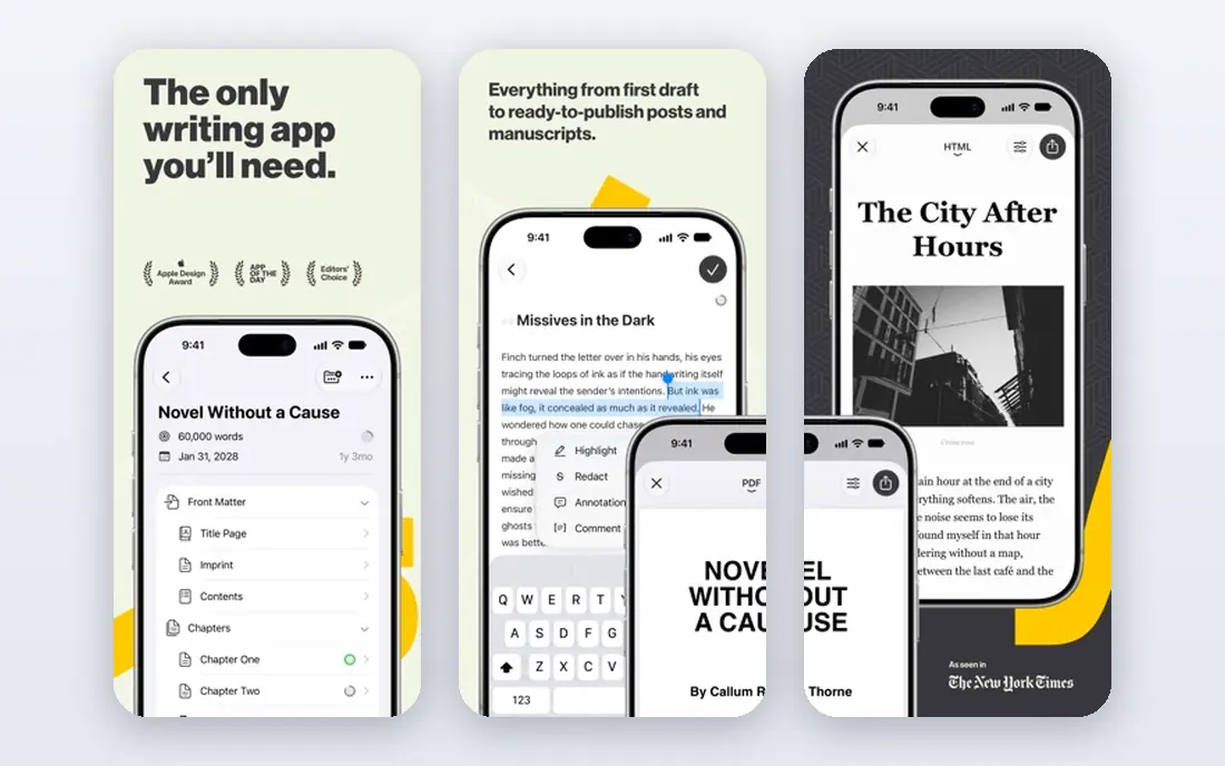 Ulysses app screenshots