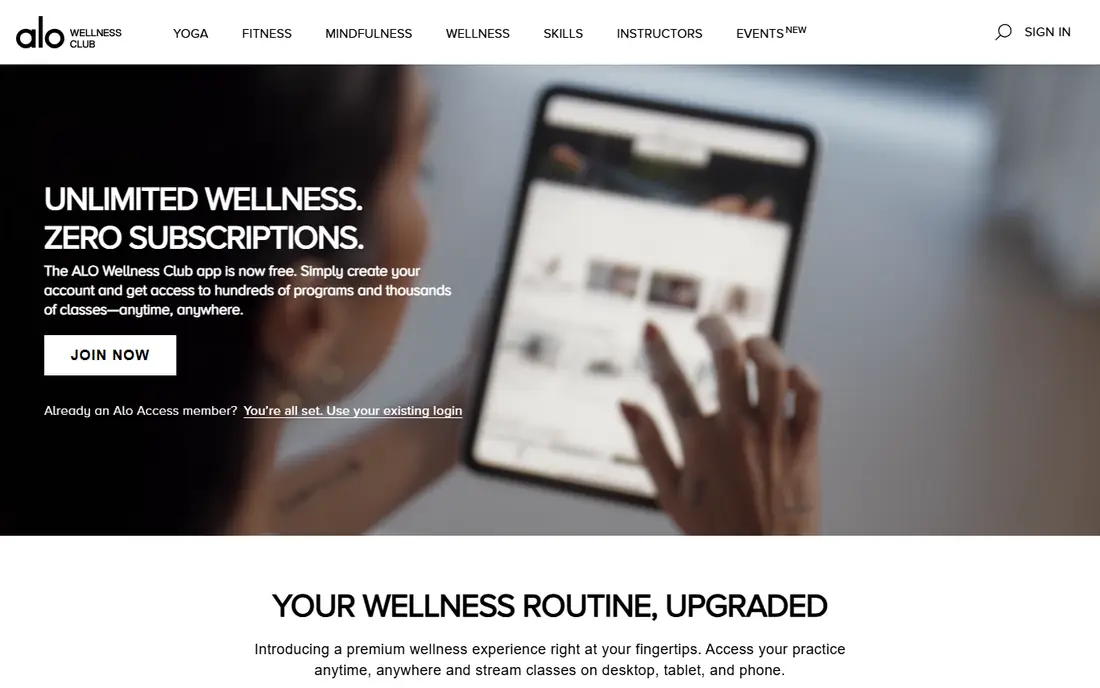Alo Moves website