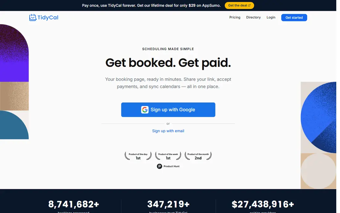 TidyCal website