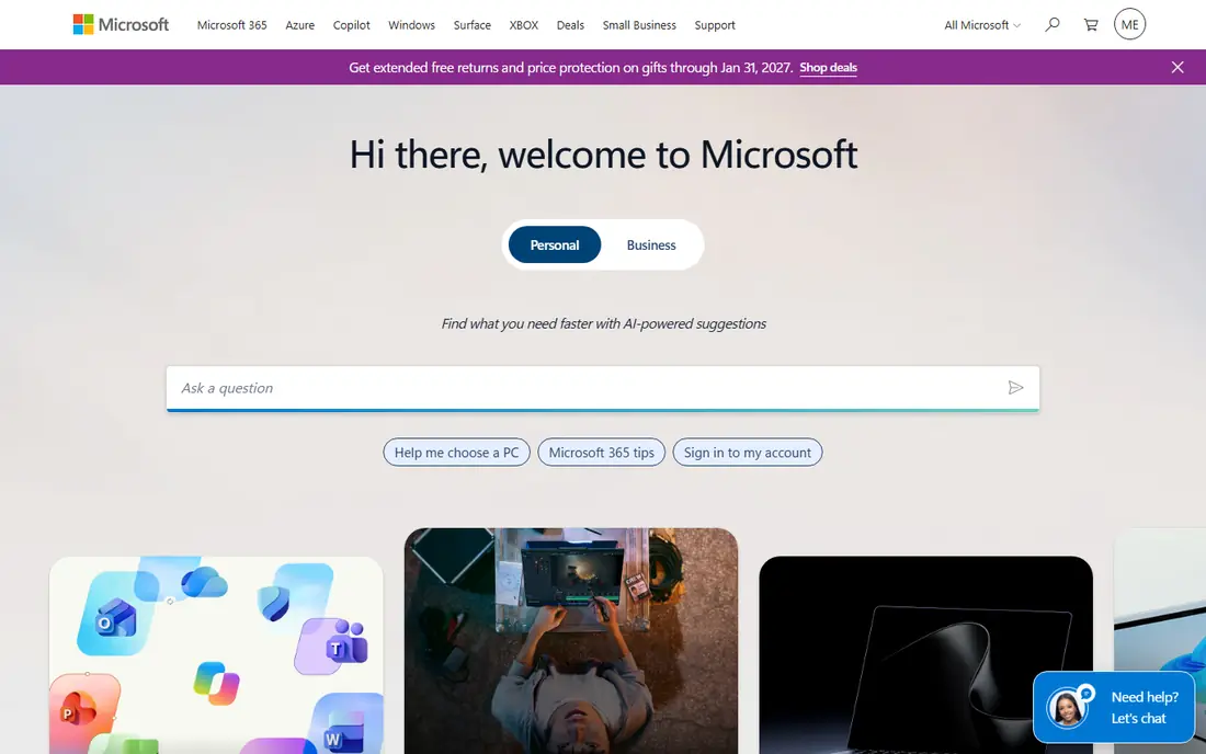 Microsoft website