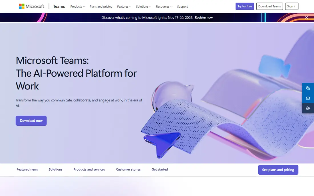 Microsoft Teams website