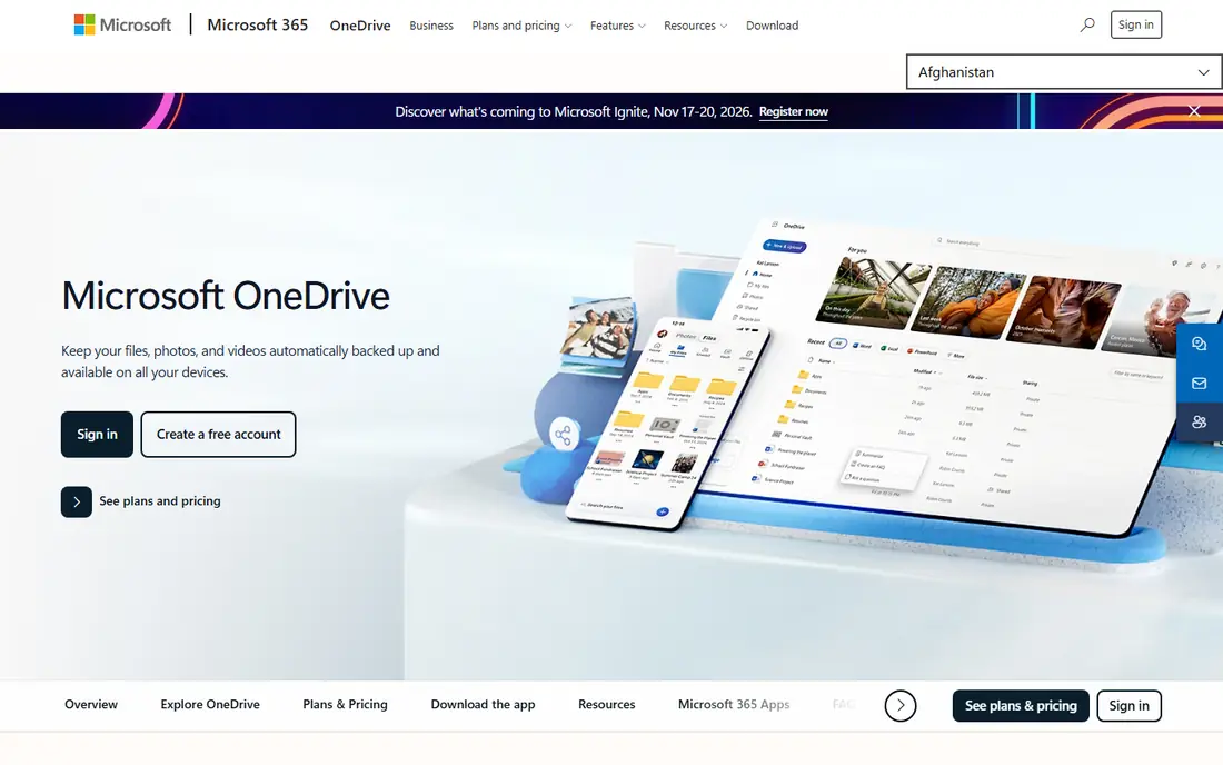OneDrive website