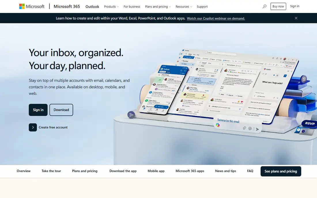 Microsoft Outlook website