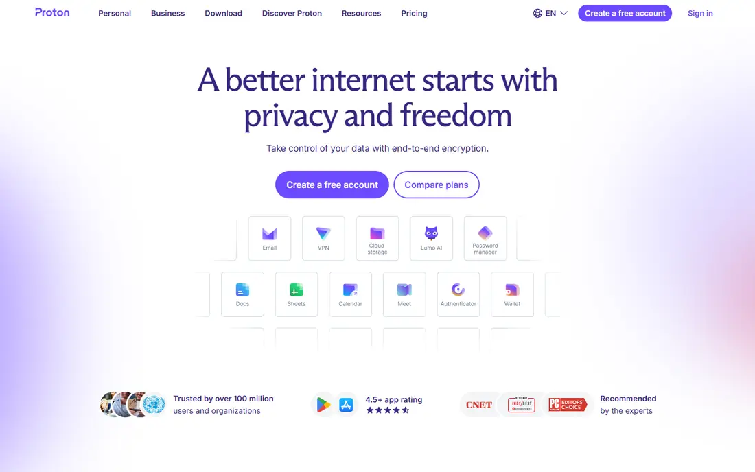 Proton Mail website