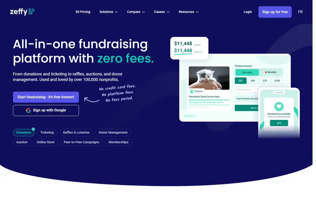 Zeffy website