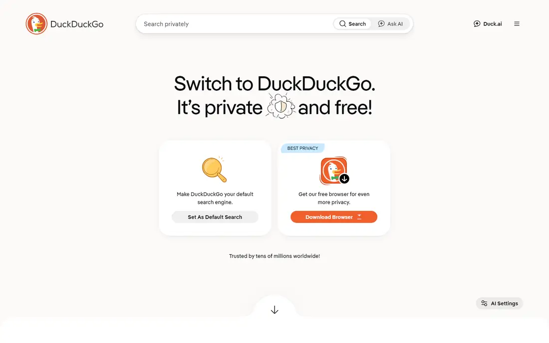 DuckDuckGo website