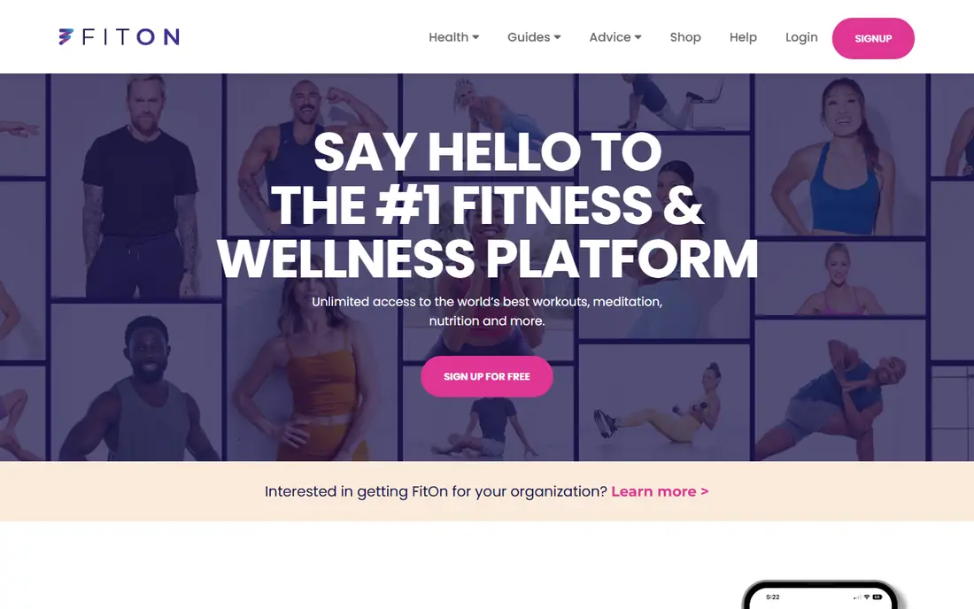 FitOn website