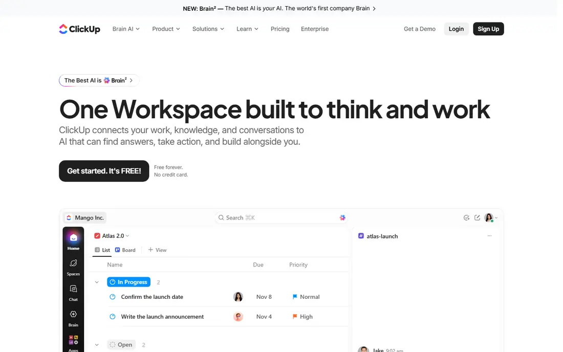 ClickUp website