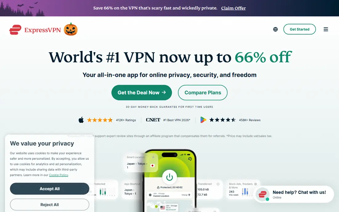 ExpressVPN website