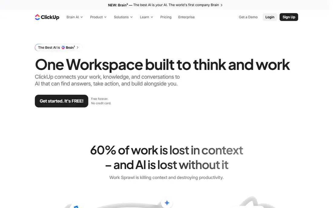 ClickUp website