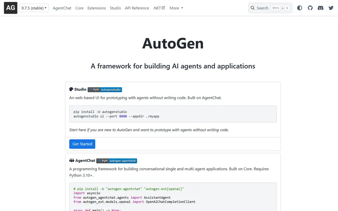Microsoft AutoGen website