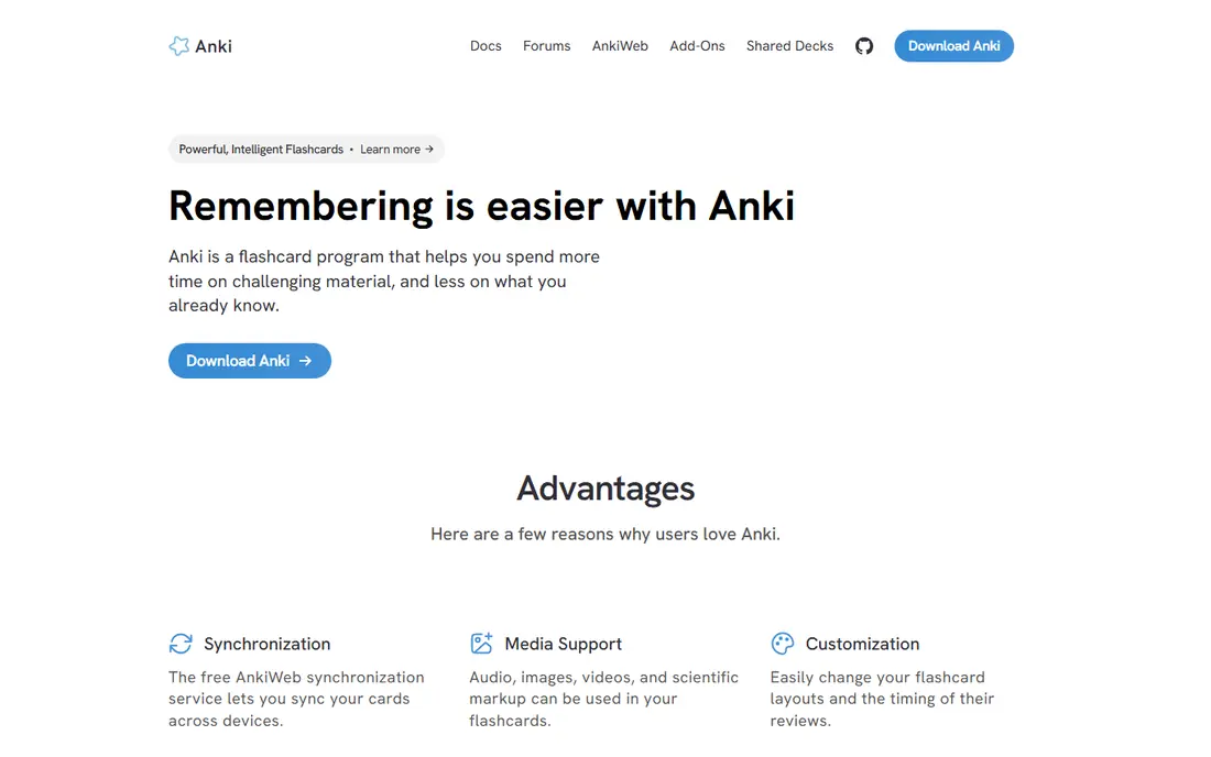 Anki website