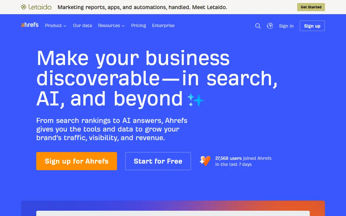 Ahrefs website