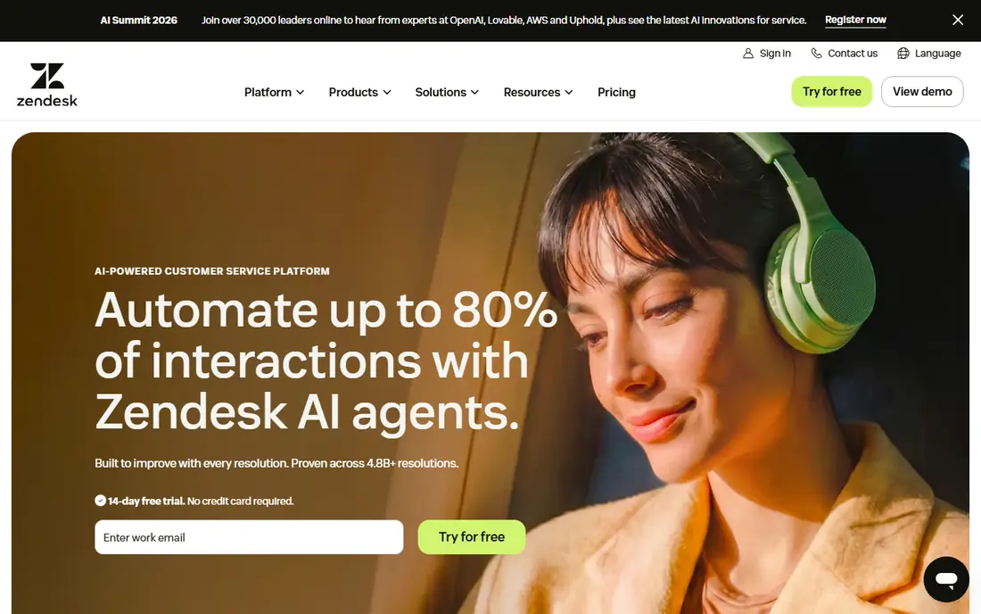 Zendesk website