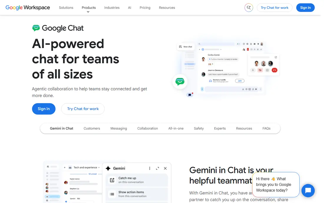 Google Chat website